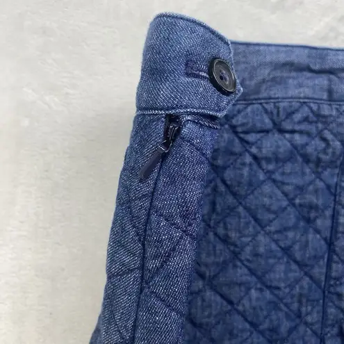 Brooks Brothers Red Fleece skirt Womens 10 Quilted Denim side zip