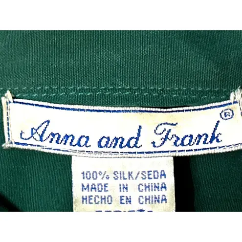 Anna And Frank Size S Vintage Green Silk Shirt Pocket Front Utilitycore Luxe Min