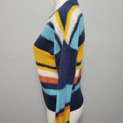 Tilly's  Sky & Sparrow multicolored stripe cropped sweater size small - Image 4