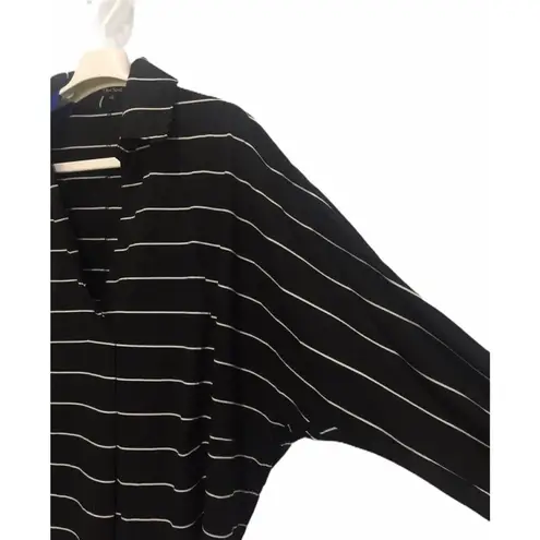 Olive Scent Womens Small Top Black Raw Edge 3/4 Sleeve Oversized Lagenlook Boho - Image 5