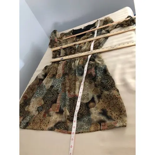 Emma & Michelle Dress Women’s 16 Multi Geo Print Boho Smocked Waist Ruffle Trim - Image 12