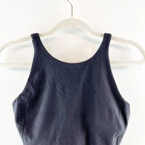 Lululemon  Align Ribbed High-Neck Tank Built In Shelf Bra Removable Cups Black 6