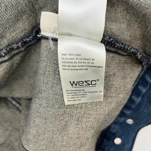 Men's Conspiracy by WESC Blue Denim Trucker Thrills Jacket Size L Womens Sz XL Size L