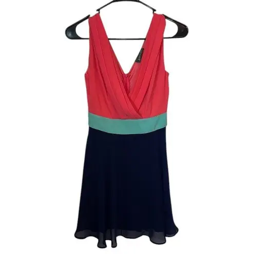 Maude Dress Color Block V Neck Sleeveless Party Dress Size Sm