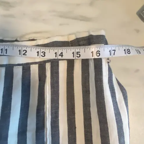 St. John Fashion Fit Trouser Pants Women’s XL Striped White Navy ($395) Resort