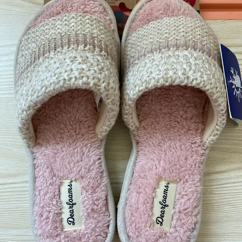 Dearfoams Ombre Stripe Pool Slide Slippers