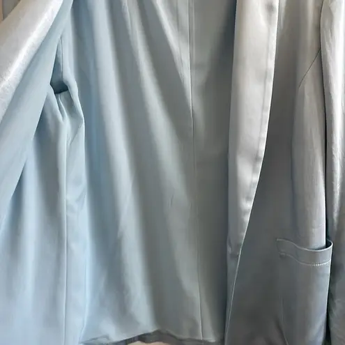 On Twelfth Women’s Metallic Light Blue Blazer w/ Padded Shoulders - Size Medium