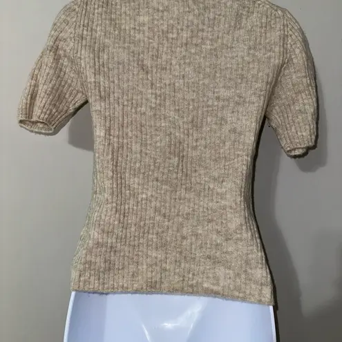 7115 by szeki molly collared short sleeve top Merino Wool Blend EUC Size M Size M