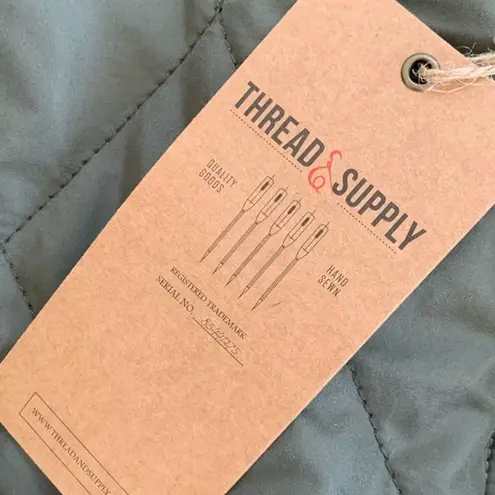 Thread & Supply Olive Green Quilted Bomber Jacket Women Size Extra Small NEW XS