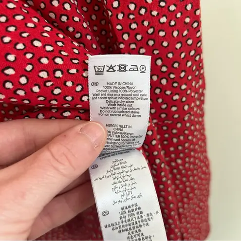 Hobbs London Red White Cap Sleeve Shift Dress 8