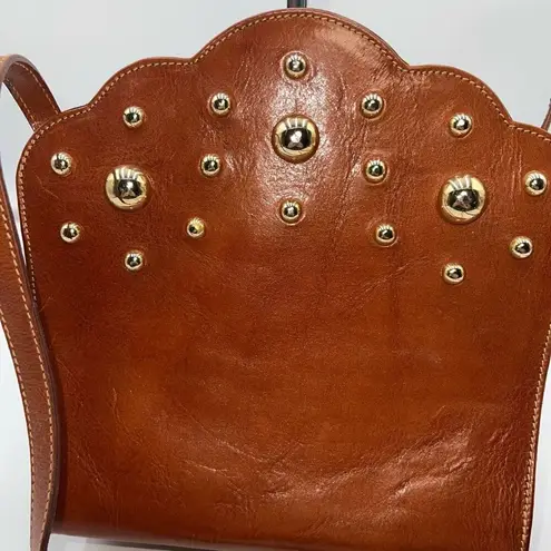 Furla  Vintage Structured Studded Thick Leather Bag