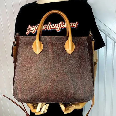 ETRO Milano Red Paisley Top Zipper Crossbody Shoulder Bag Stunning Condition