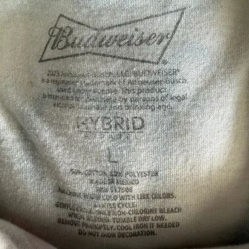 Budweiser Cream Short Sleeve T Shirt Sheer Size Large