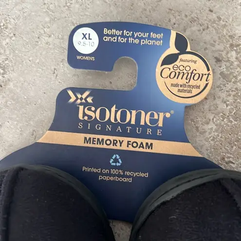 Isotoner BLACK Sherpasoft Rory Clog Slippers, Size XL 9.5-10 New w/Tag