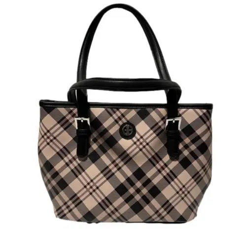 Giani Bernini Saffiano Plaid Medium Size Bag with Double Shoulder Straps
