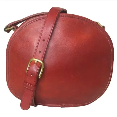 Coach VINTAGE CHESTER Red Glove-Tanned Leather Round Crossbody Bag 9901 RARE