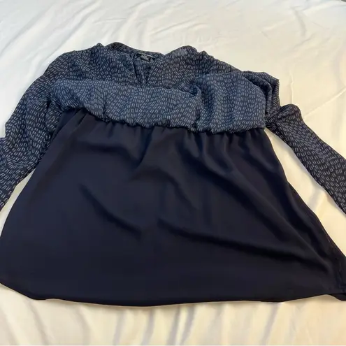 Hilary Radley Navy Patterned Dress, Size: Small