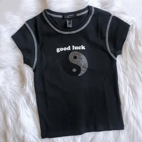 Rhinestone Brand New Shirt Black Size L