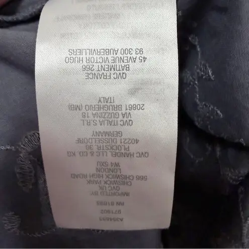 LOGO By Lori Goldstein LOGO Lori Goldstein Button Front Embroidered Tunic in blue/grey size medium