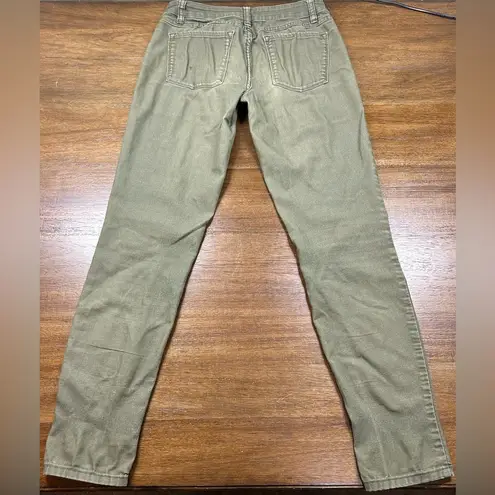 prAna Jeans Womens Kara Army Green Size 2/26 Skinny Stretch Low Rise