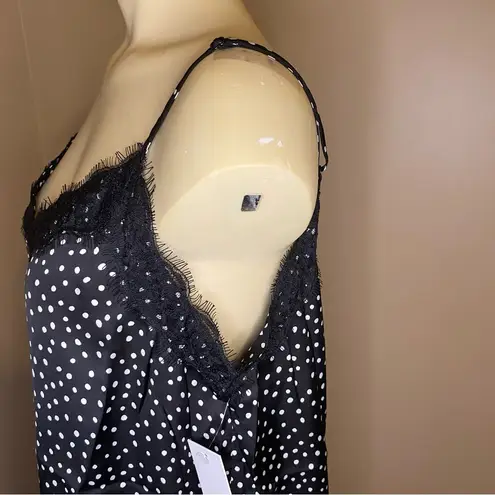 Nordstrom NWT  BP. Lace Black Sketchy Dot Tank Top Camisole Size Medium