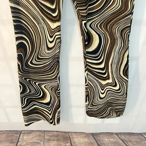 Motel Zoven Multicolor Ripple High Waist Flare Trouser In 70's Size XS