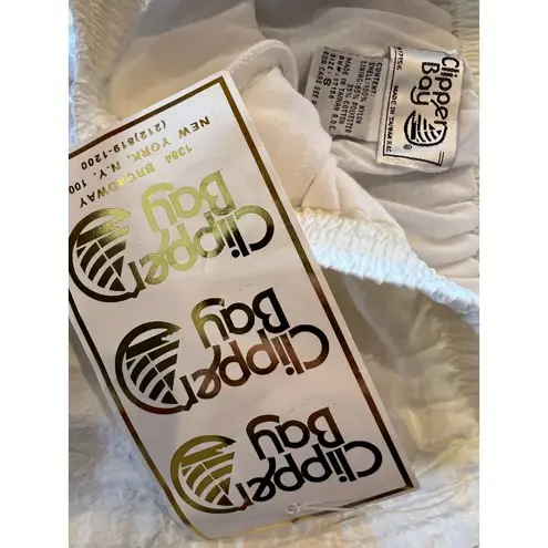 Clipper Bay Windbreaker Jacket Pants Nylon 90s NWT Small Retro 80s Vintage Y2K White