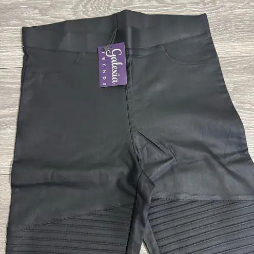 A.Peach Women Black Ankle Motto Hight Waist Elegant Leggings With Details Size M Size M