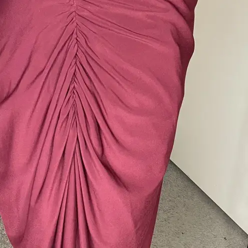 Ronni Nicole Burgundy Ruched Pullover 3/4 Sleeve Midi Bodycon Dress Plus Size 16