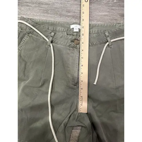 J Jill Jjill Rope Belt Belted Chino Shorts Mid Rise 7" 7 Inch Inseam Size 8 Green