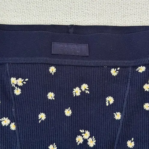 SKIMS Cotton Rib Boxer in Navy Daisy Print, Size Small