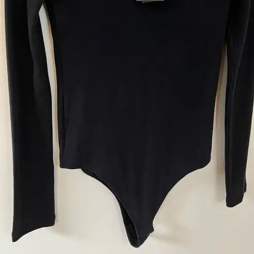 ALLSAINTS NEW Raffi Roll Neck Ribbed Knit Long Sleeve Bodysuit Black