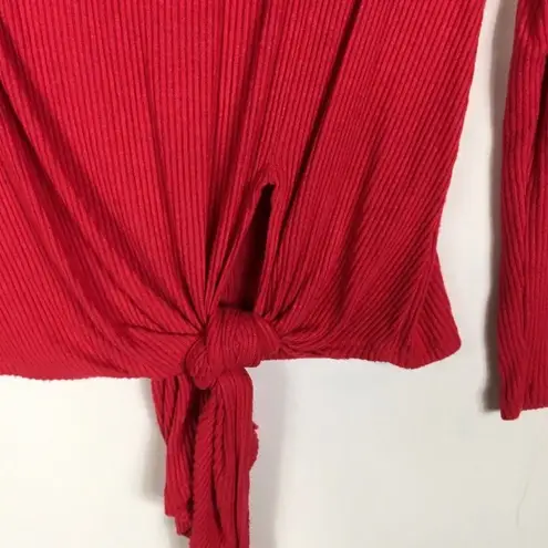 Harlowe $ Graham Harlowe & Graham Ribbed Sweater Knot Front Tie S