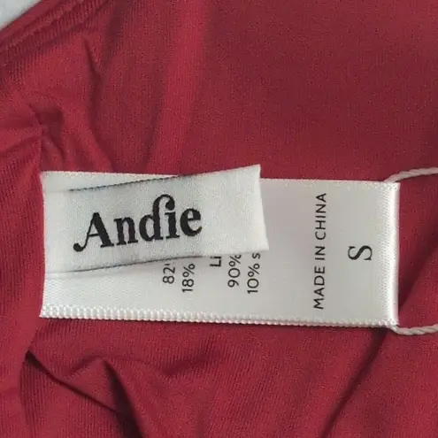 ANDIE Havana Top Cherry Red Square Neck Adjustable S New / FLAW