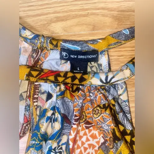 🏷️🏷️EUC Large NEW DIRECTIONS MULTI COLORED PATTERNED CROPPED JUMPSUIT PANTSUIT