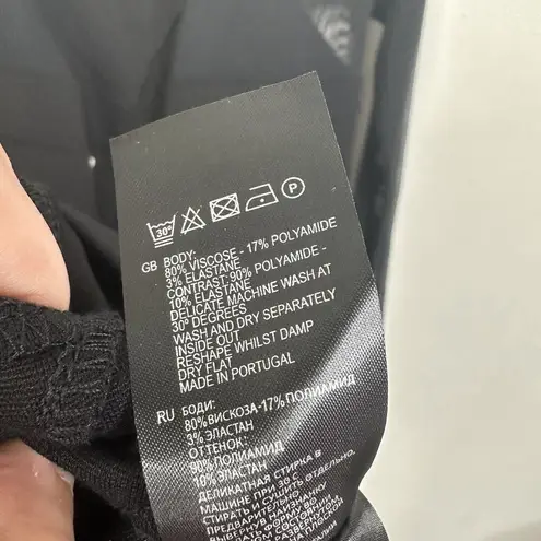 Reiss NWT Calo Mesh Sleeve Stretch Bodycon Black Dress Women's Size 2