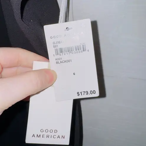 Good American  NWT Women's Luxe Column Jumpsuit in Black001 size 6 plus size 3X