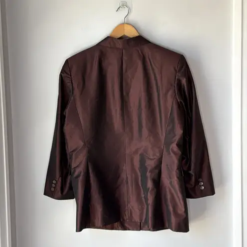 Alfani Vintage  Silk Jacket Blazer Suit Brown Metallic - Image 2