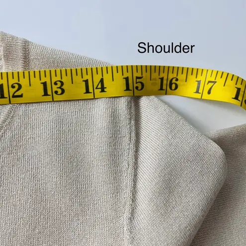 Peserico Tricot Ivory Gold Accent Pullover Sweater Made in Italy US 6