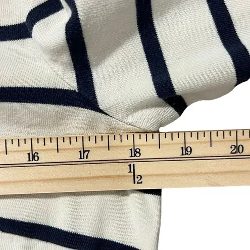 J. McLaughlin Sylvie Breton Stripe Dress Size M White Blue Coastal Prep Nautical