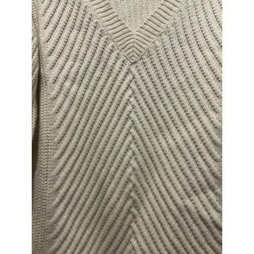 Scotch & Soda Women V Neck Ribbed Sweater Size Preppy Cotton Blend Cream Small