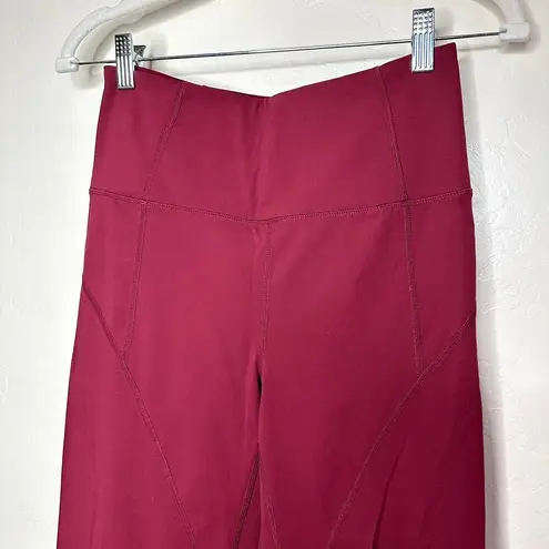 Free People  Movement Varsity Red Burgundy High Waist Yoga Cropped Leggings