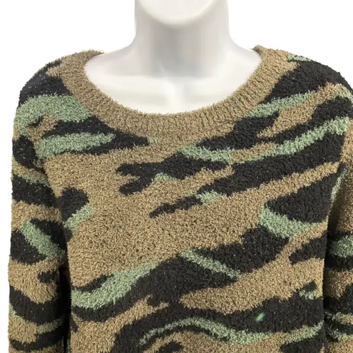 Barefoot Dreams CozyChic Camo Print Pullover Sweater Women's Small