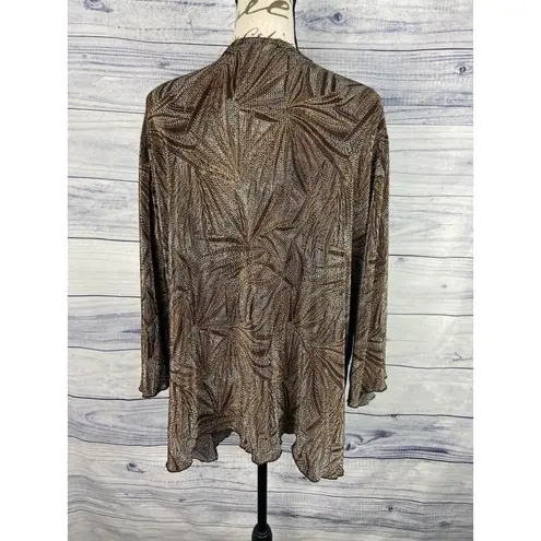 Maggie Barnes Blouse Womens 52" Bust 3/4 Sleeves Stretch Scoop Neck Layered