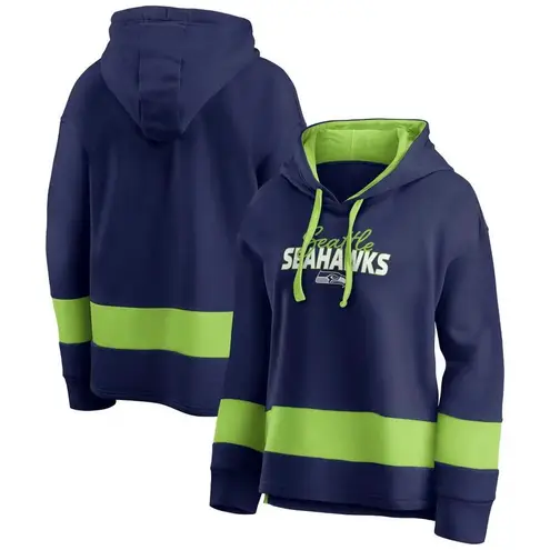 NFL Team Apparel NFL Seattle Seahawks Women's Halftime Adjustment Fleece Hooded Sweatshirt, M
