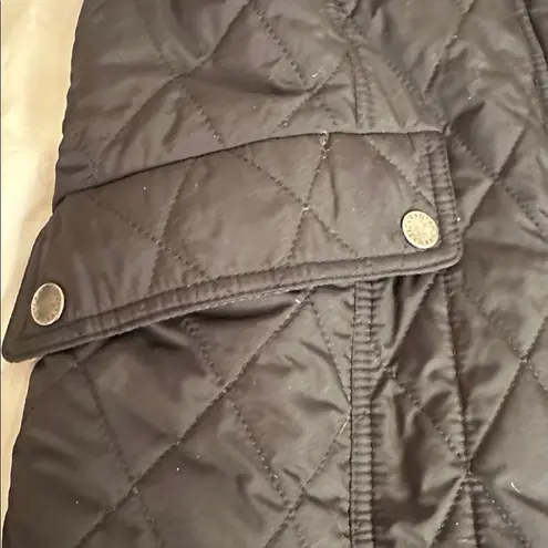 Talbots  Black Quilted Puffer Coat with Plaid Lining SP thumbnail 4