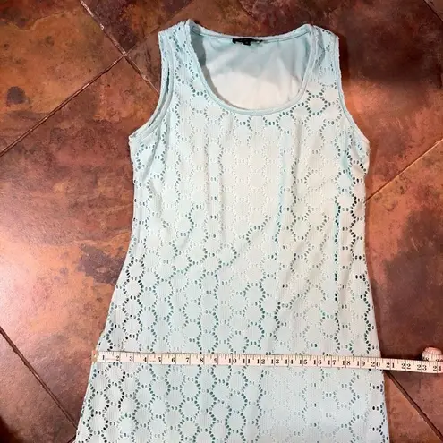 Melissa Paige Crochet Lace Maxi Sea Foam Teal Fringe on Bottom Medium