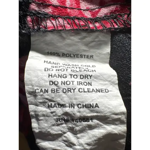 Unique Vintage Black Red Rose Floral Print Long Sleeve Collared Button Shirt XL