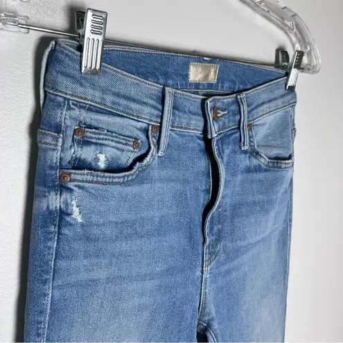 Mother The Insider Crop Step Fray Jeans Thrilling Shots Sz 25 Blue