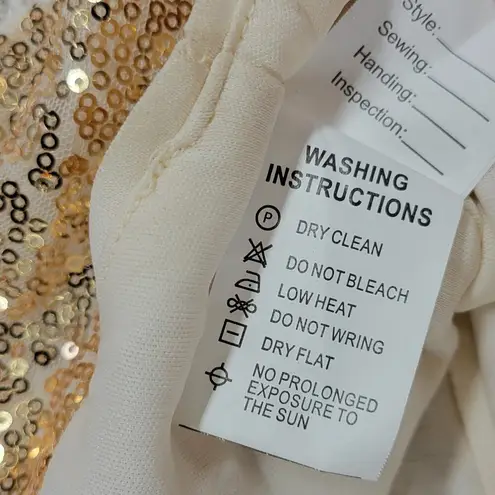 Kate Kasin Evening Gown Womens 8 Gold Sequined V